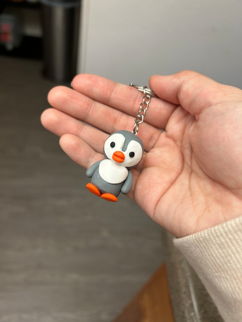 cute penguin keychain made with clay MakerPlace by Michaels